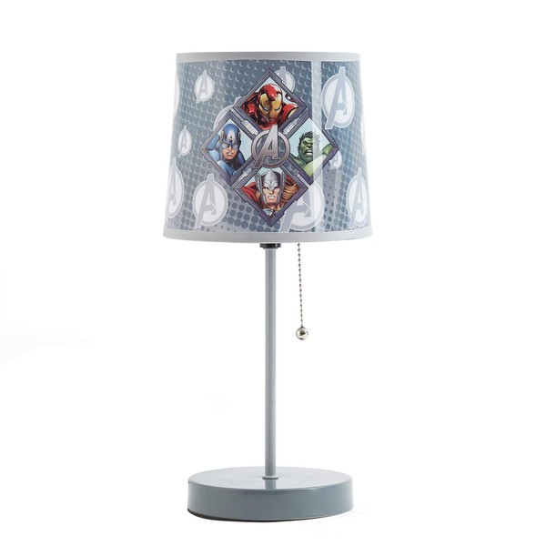 Avengers Stick Table Kids Lamp with Pull Chain, Themed Printed Decorative Shade,Metal