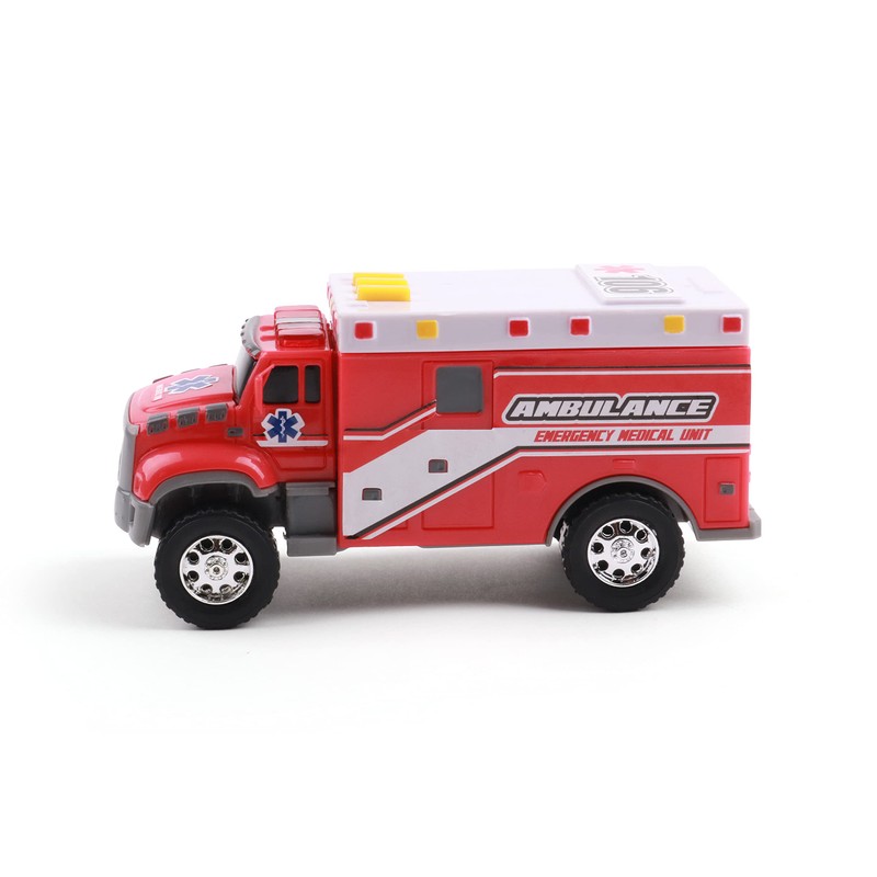 Mighty Fleet Toughest Minis 5" Tough Cab Ambulance Toy w/Lights