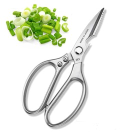 Kitchen Scissors-Stainless Steel Kitchen Shears for Chicken, Food, Vegetables, Multi-Purpose Ultra Sharp Utility Scissors-8.3 Inches Silver