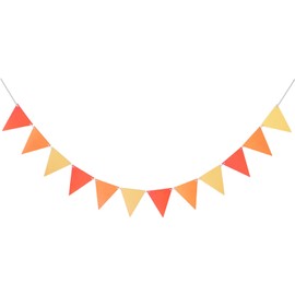 Orange Pennant Banner Flags - Triangle Banner Garland Paper Triangle Flags Bunting Party Decoration for Birthday Baby Shower Graduation Party Nursery Classroom Decora, 16.4 Feet