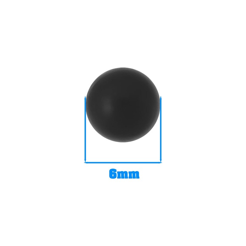 SG Store 5Pcs Solid Rubber Ball 6mm Black Round Solid