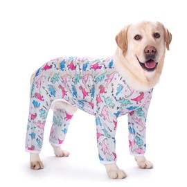 Dog Pajamas for Large Dogs Dog Jumpsuit Prevent Shedding Hair Four-Legged Dog Clothes Surgical Recovery Suit Reduce Anxiety Dog Jammies Pjs Dog Onesie for Medium Large Dogs(DGTX01-Dinosaur-XS)