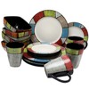 Elama Stoneware Dinnerware Collection, 16 Piece, Multi-Color