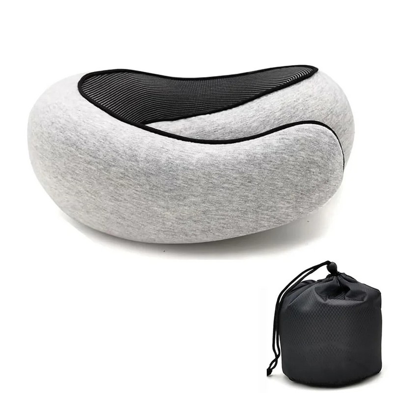 Travel Neck Pillow for Airplane Rest – Snail-Style Memory Foam