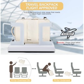 Beige Large Travel Backpack For Women Men Airline Approved Personal Item Backpack For Airlines Carry On Backpack Flight Approved Waterproof Backpack For Traveling On Airplane Weekender Travel Bag