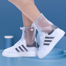 JQ 신발방수커버 투명 비닐 장화 레인슈즈(숏) 장마철 필수템 신발 Transparent Waterproof Shoe Cover Vinyl Rain Shoes (Short) Essential Item for Rainy Season
