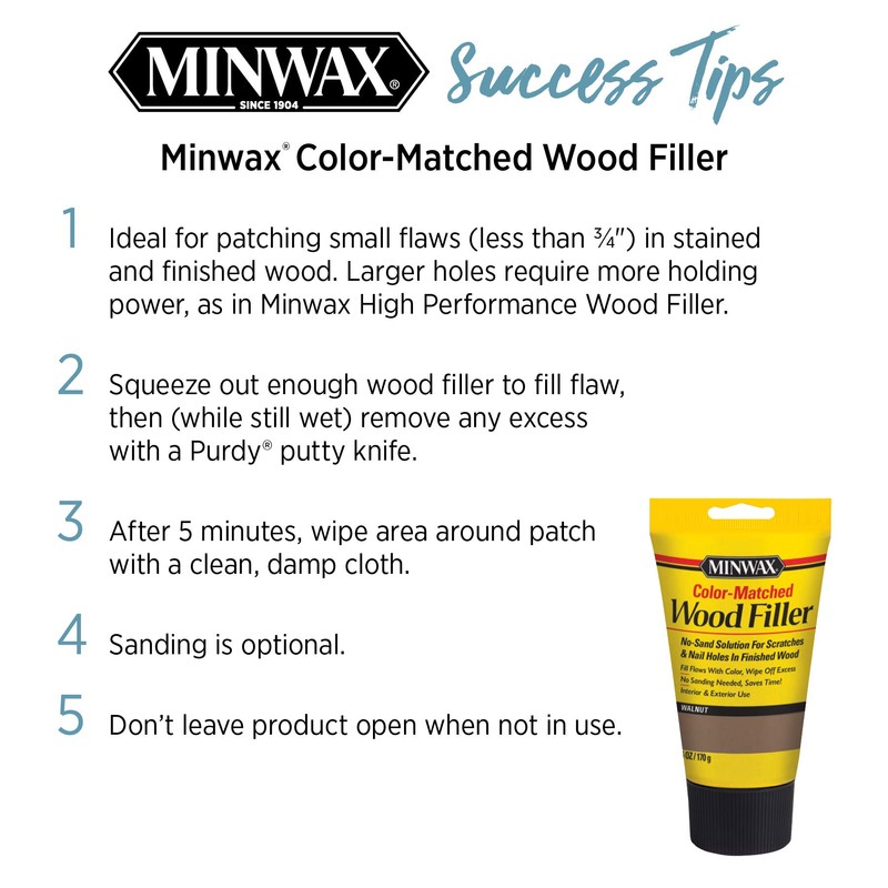 Minwax Color-Matched Wood Filler, Golden Oak, 6 oz