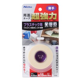 Nitoms T4550 Ultra Strong Double-Sided Tape for Plastic (Thin) 0.6 inches (15 mm) x 32.8 ft (10 m)