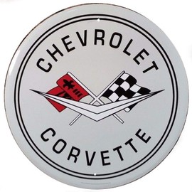 Signs 4 Fun Round Sign | Corvette Grey | 12” Diameter | Embossed Aluminum Sign | Made in the USA