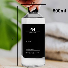 Antal Hayat My Way 500mL Essential Oil Scent - Luxury Hotel Inspired Aromatherapy Scent Diffuser Oil - Lush Sandalwood, Warm Virginia Cedar, & Beautiful Iris - Inspired by One Hotel Miami Beach