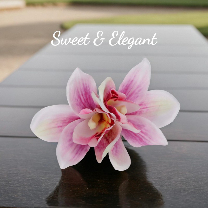 Pink Orchid Flower Hair Clip Large Hawaiian Accessories for Women