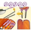 Teenieping Character Fork, Spoon, and Chopsticks Flatware Set with Case,