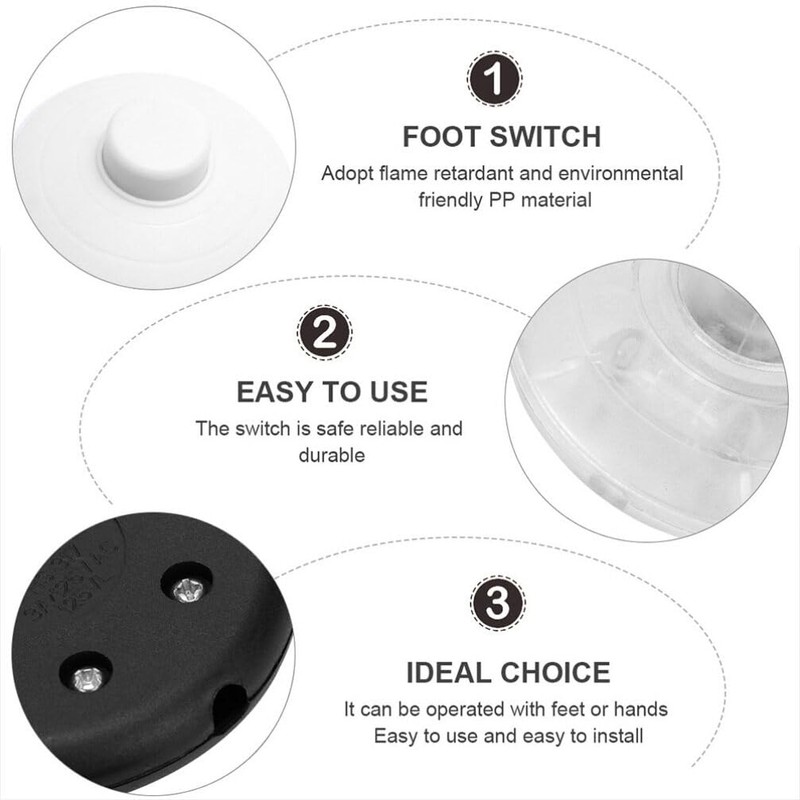 TEHAUX Floor Light Foot Lamp Floor 6pcs Light Round Pedal