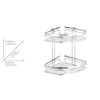 Wenko Premium 20412100 Wall-Mounted Corner Shelving Unit with 2 Shelves