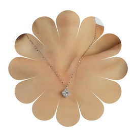 MIQIQAO Four Leaf Clover Necklace Silver Crystals Mini Initial Four Leaf Clover Necklace Crystal Leaf Pendant Necklace Clavicle Chain Jewelry for Women and Girls