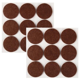 Ginoya 0.2 inch (5 mm) Thick Felt Pads, 18 Pieces, 2.0 inches (50 mm) Round Furniture Protection Pads Scratch Proof and Soundproofing (Coffee)