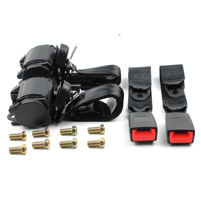 MGT 2x Retractable 3 Point Safety Seat Belt Straps Car