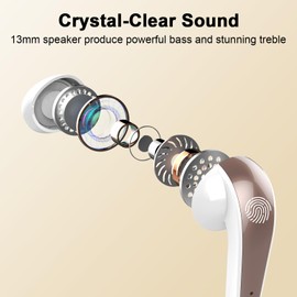 BESNOOW Bluetooth Kopfhörer, Kopfhörer Kabellos Bluetooth 5.3 In Ear Kopfhörer mit 4 Mikrofon, Kabellose Kopfhörer ENC Lärmreduzierung Earbuds, 40H Tiefer Bass, LED-Anzeige, IP7 Wasserdicht Ohrhörer