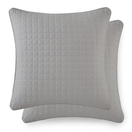 Southshore Fine Linens - VILANO Springs - Pair of Quilted Pillow Sham Covers (No Inserts), 18" x 18", Steel Grey