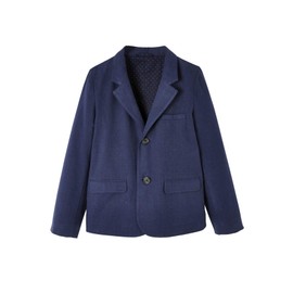 Vertbaudet Boys Cotton Linen Ceremony Jacket - A-Line Dark navy blue