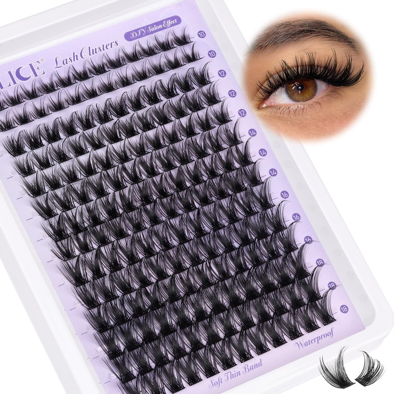ALICE Lash Clusters Wispy Eyelash Clusters 168pcs 10-18mm Cluster Eyelash