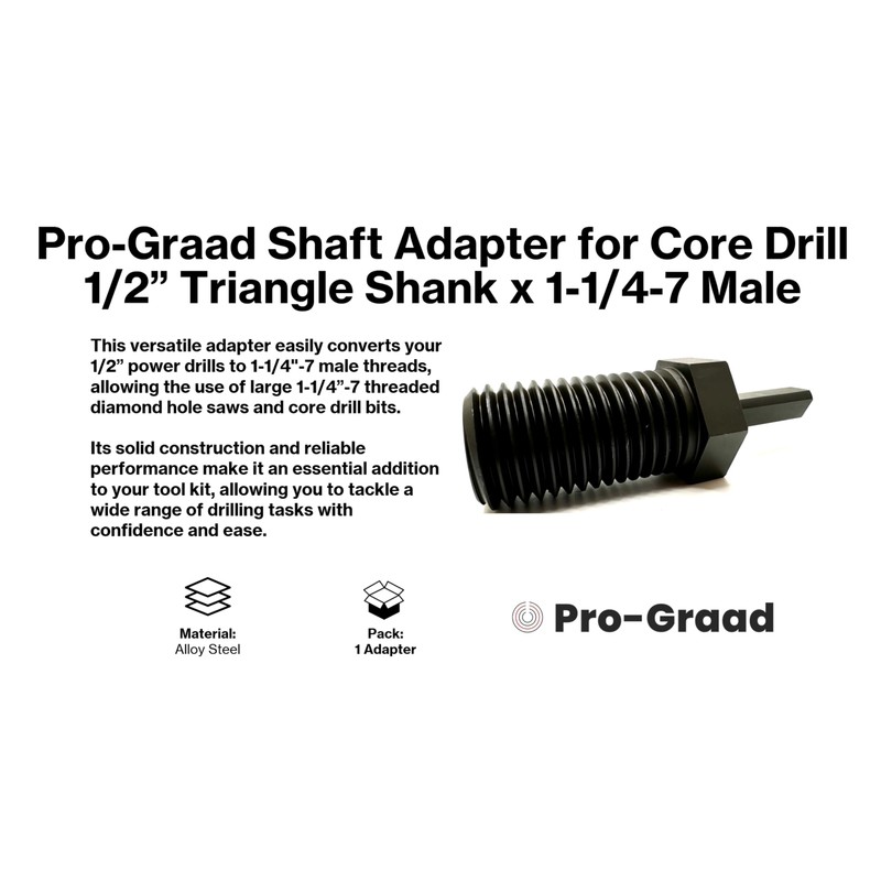 Pro-Graad Shaft Adapter for Core Drill Hole Saw, 5/8"-11 Female