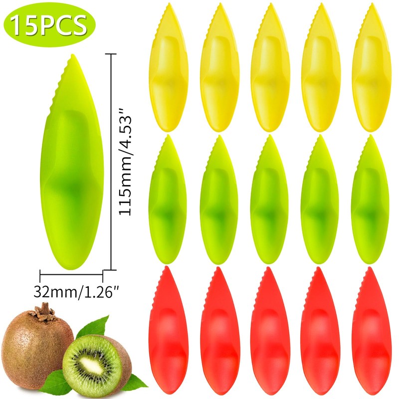 Pack of 15 Kiwi Spoons, Peeler Cutter Plastic, Kiwi Plastic