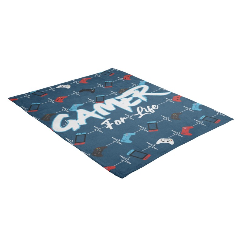 Gamer For Life Fleece Blanket - Gaming Controller Beats Design