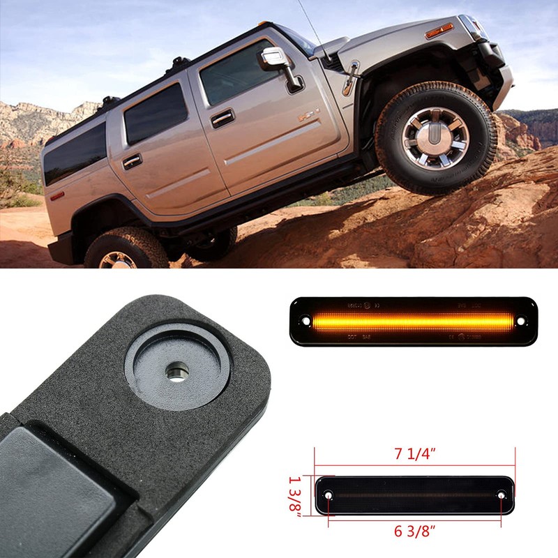 GTINTHEBOX Smoked Lens Amber LED Front Side Marker Light for