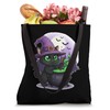 Black Cat Witch With Cauldron and Moon Tote Bag