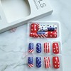 24Pcs Independence Day Press on Nails Medium Square Nails American