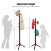 Tangkula Coat Rack Freestanding, Rubber Wood Coat Stand with 8