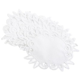Pack of 6 Batten Lace Doilies 100% Cotton Traditional Handmade Table Linen Doyleys - White (8")