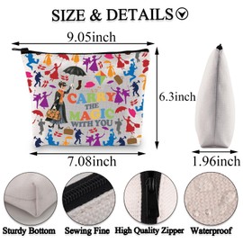 PLITI Mary Poppins Inspired Gift Poppins Musical Lover Gift Carry The Magic with You Mary Umbrella Makeup Bag (Carry Magic bagU)