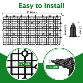 Hygger CO2 12pcs Aquarium Fish Tank Divider Filter Bottom with Bracket, Plastic Egg Crate Grid (11.6X5.7inch) for Fish Tank Separation, Bottom Filtration & DIY Aquascaping (Black, 72 Brackets)