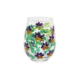 lesser and pavey LP47375 Pansies Design Stemless Glass | Outdoor Gifts Accessory, Multi-Color
