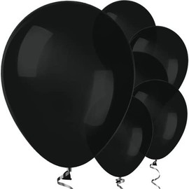 Party Balloons 12" Decorator Balloons - Range of Unique Colours (Black, 10 Pack)