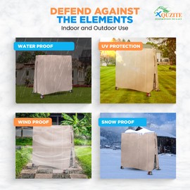Table Tennis Cover - Ping Pong Table Cover, Outdoor table cover, Water-Resistant - Beige - 300D Durable Polyester Fabric