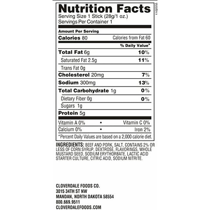 Cloverdale Tangy Snackers Summer Sausage Stick 1 Ounce Variety –