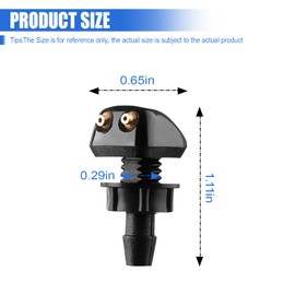 ZIMISI Car Front Windshield Washer Nozzles, Double-Hole Auto Wiper Water Sprayers, Adjustable Nozzle Washer Kit for Most Vehicles (2PCS)