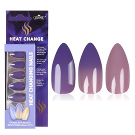 Temperature Color-Changing False Nails – 24PCS Fake Nails with Thermal Effect & Stylish Design, Almond-Shaped Press-On Nails for Women
