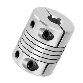 8 mm to 8 mm Flexible Shaft Coupling Aluminium Alloy Rod Flexible Coupling Spiral Beam Coupler Motor Shaft D19 L25 Stepper Motor Coupler for 3D Printer CNC Machine