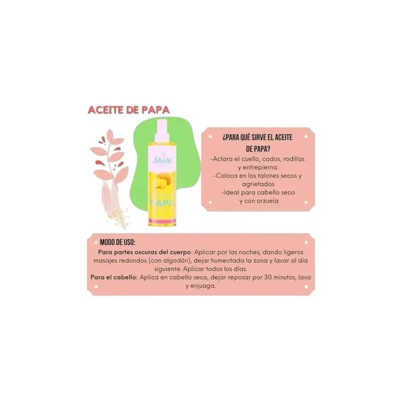 Aceite De Papa Shelo Nabel Desmanchador Facial Antiarrugas