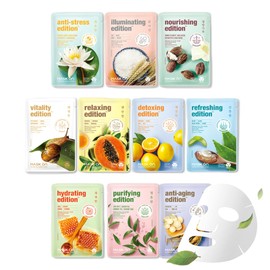 [Mask On] Mascarillas Faciales Hidratantes Coreanas Para El Cuidado De La Piel(Paquete De 10) Mascarilla Facial Hidratante Y Antienvejecimiento De... 