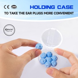 Dison No Entering Ear Canal Soft Foam Earplugs Noise Cancelling Ear Plugs for Sleeping, Shooting, Concert, Work 9 Pairs Blue