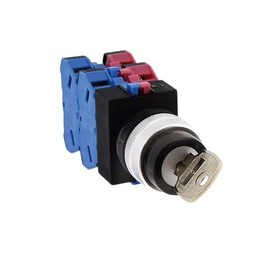 IDEC ASW3K22 TW Series Selector Switch, φ0.9 inches (22 mm), Key Operation, 45°-3 Notches