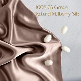 ZIMASILK 100% Pure Mulberry Silk Pillowcase for Hair and Skin Health,Soft and Smooth,Both Sides Premium Grade 6A Silk,600 Thread Count,with Hidden Zipper,1pc (King 20''x36'',Gray Brown)