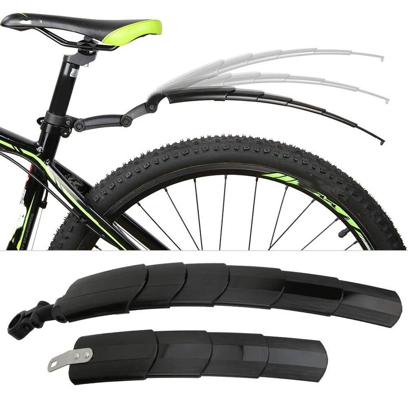 Alomejor Telescopic Folding Bike Mudguard Set Plastic Outdoor Mudguard Bicycle