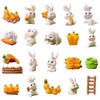WATASHINO Rabbit Figurine Animal Figure Rabbit Miniature Carrot Terrarium Succulent