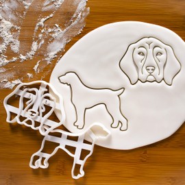 Set of 2 German Shorthaired Pointer Cookie Cutters (Designs: Face & Silhouette), 2 Pieces - Bakerlogy